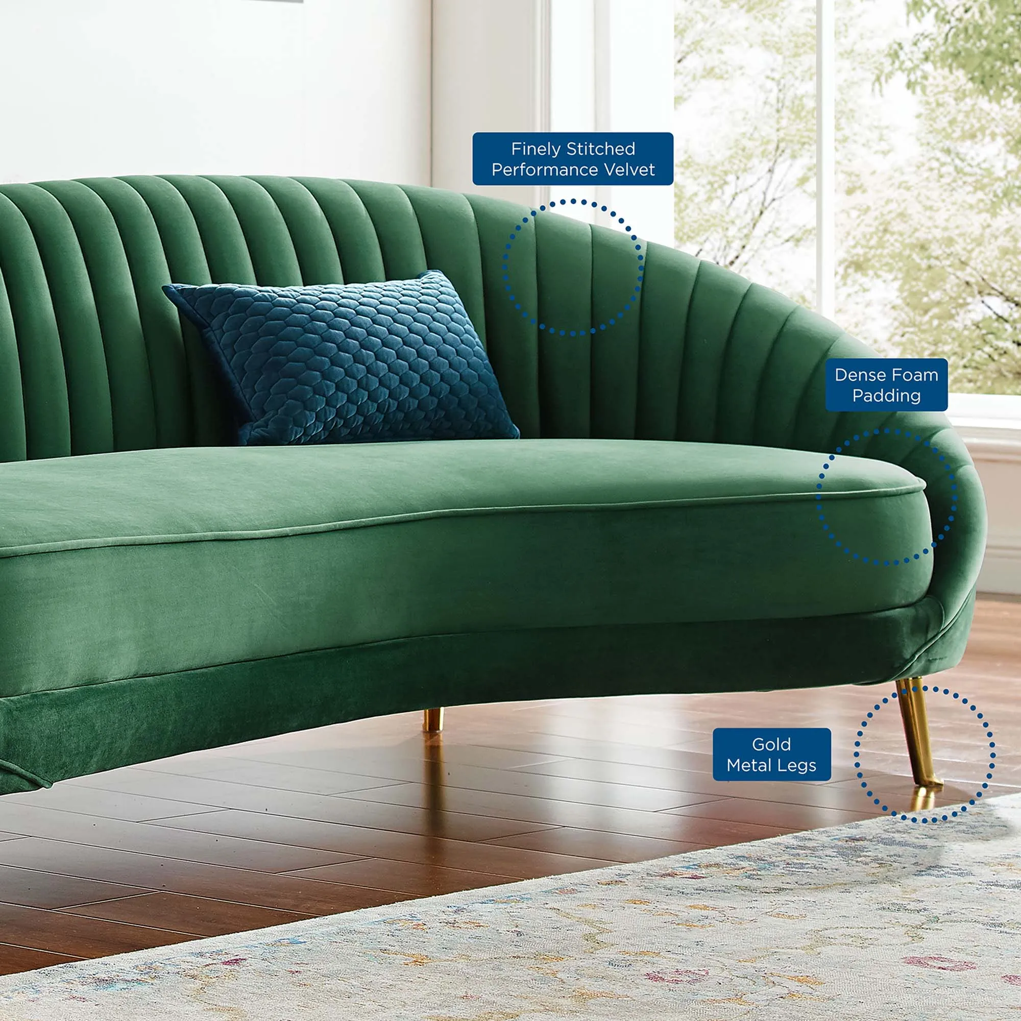 Camber Channel Tufted Performance Velvet Sofa by Modway