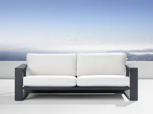 Canyon Outdoor Aluminum Sofa in Eden Snow