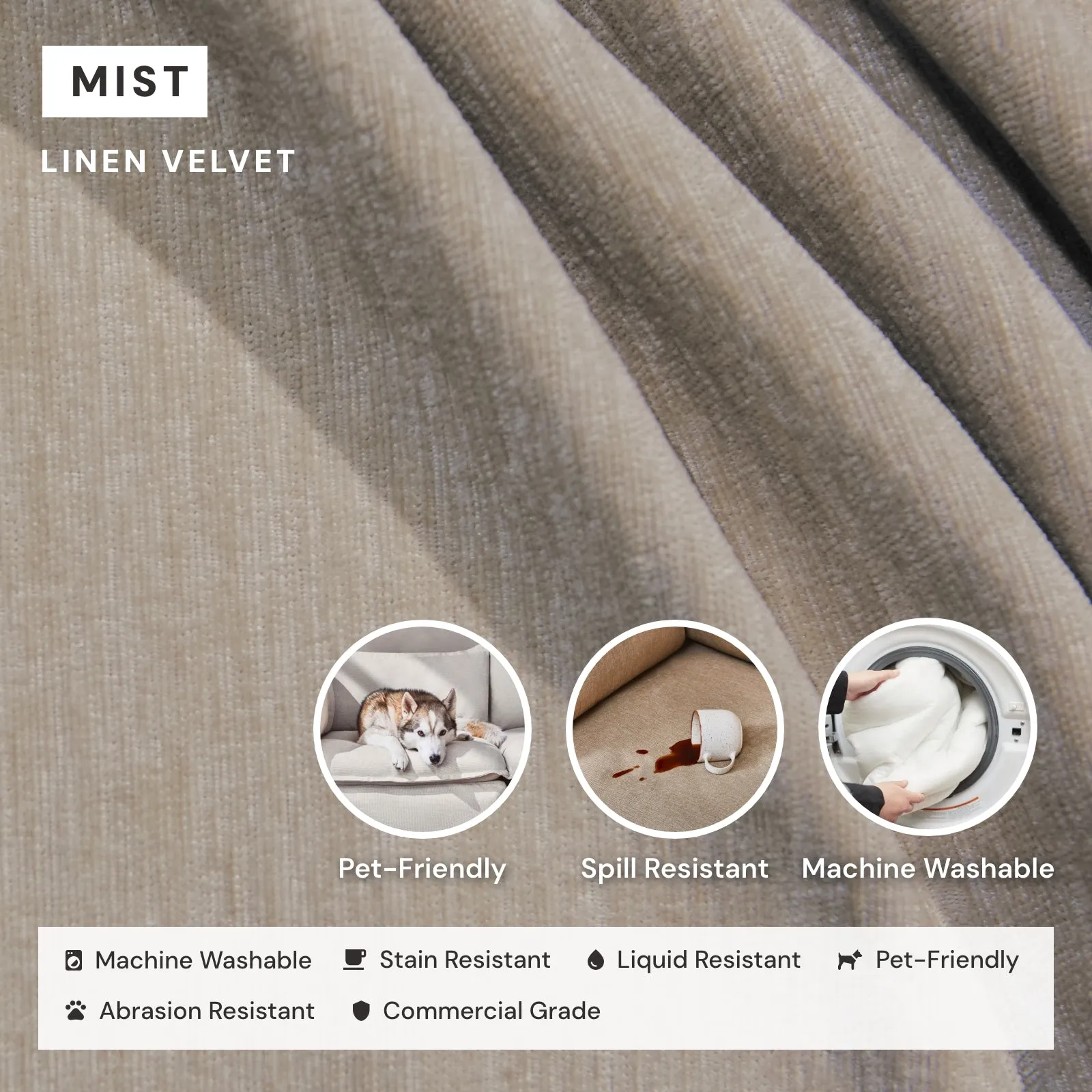 Elevate Comfort Layer for 6-Seater Open-Ends U-Sectional in Mist