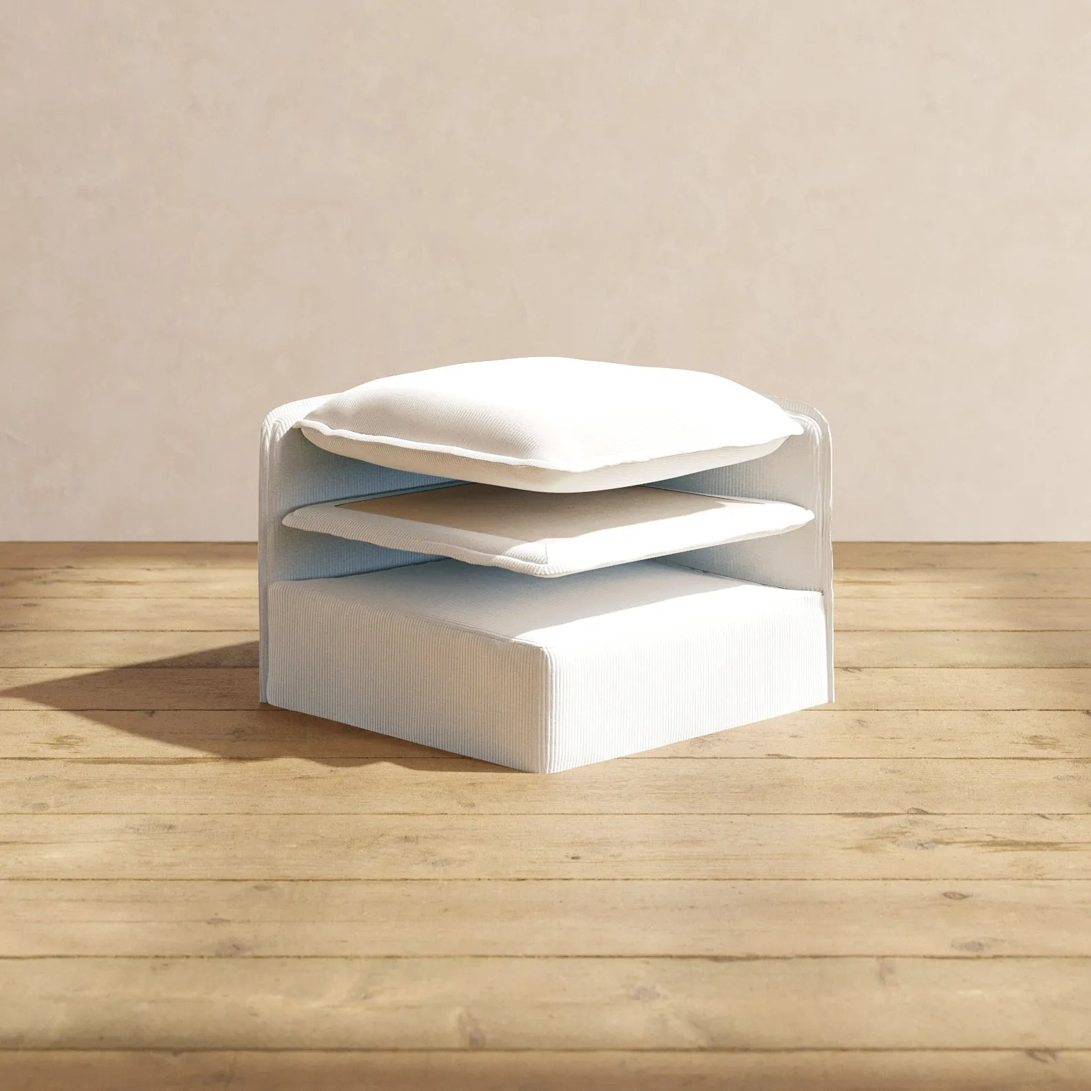 Elevate Comfort Layer for 8-Seater Open-Ends U-Sectional   Ottoman in Milk