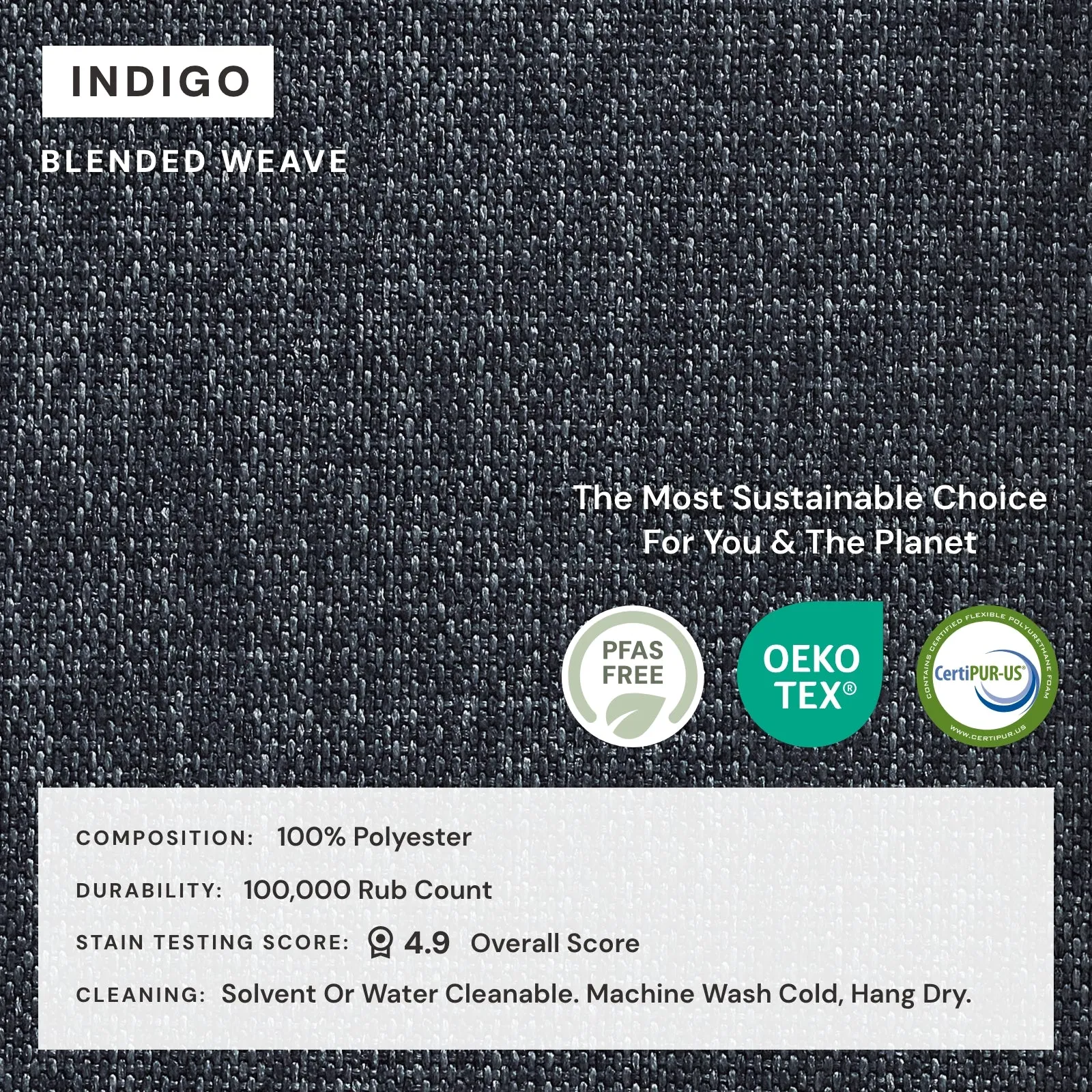 Elevate Comfort Layer Set for 2-Seater   Ottoman | Blended Weave in Indigo