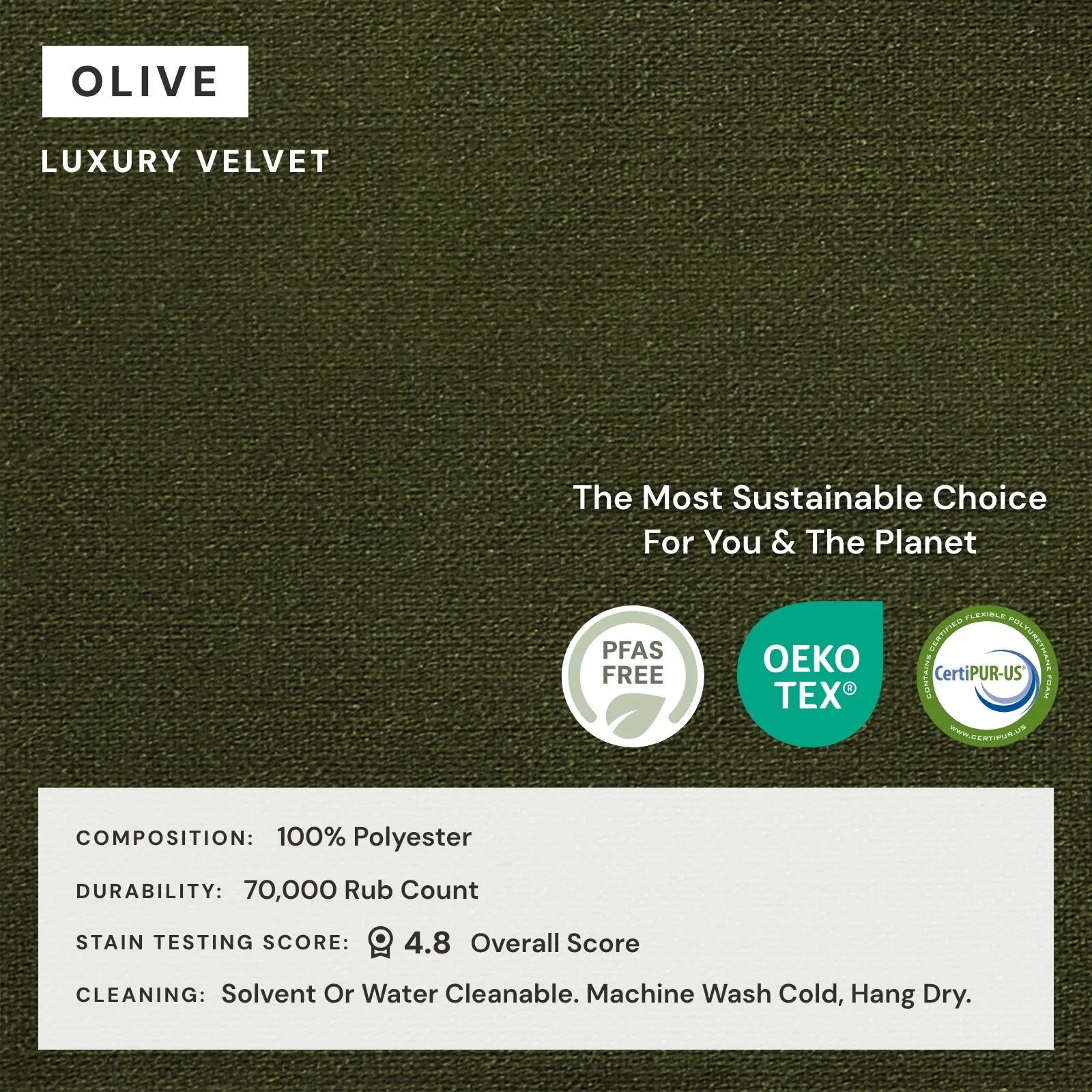 Elevate Comfort Layer Set for 3-Seater   Ottoman | Luxury Velvet in Olive