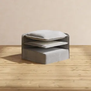 Elevate Comfort Layer Set for 4-Seater Corner Sectional   Ottoman | Plush Weave in Ash