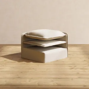 Elevate Comfort Layer Set for 9-Seater Open-Ends U-Sectional   Bench Ottoman | Luxury Velvet in Dune