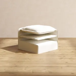 Elevate Comfort Layer Set for 9-Seater U-Sectional   Bench Ottoman | Plush Weave in Eggshell