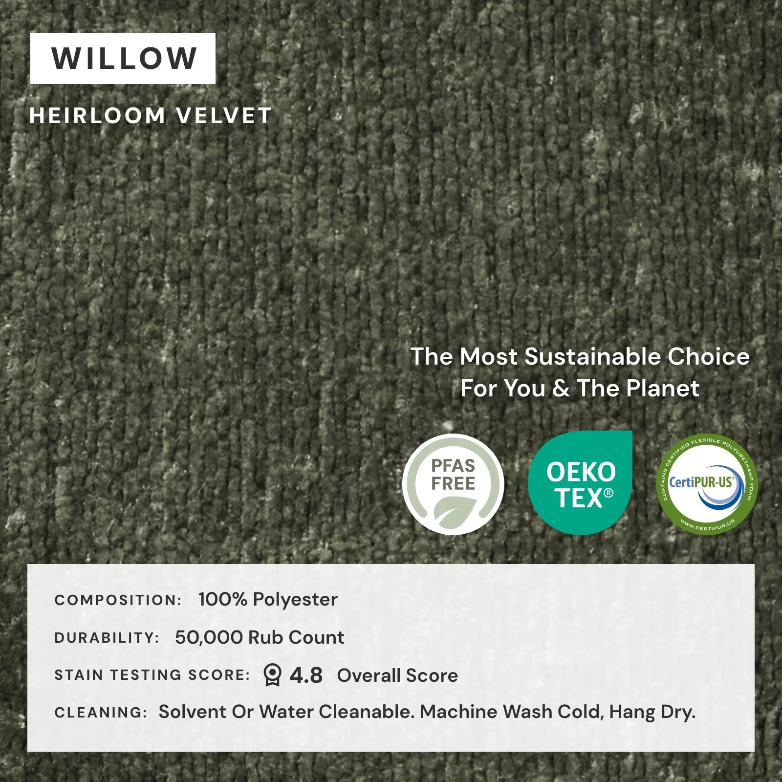 Elevate Comfort Layer Set for Armchair & Ottoman | Heirloom Velvet in Willow