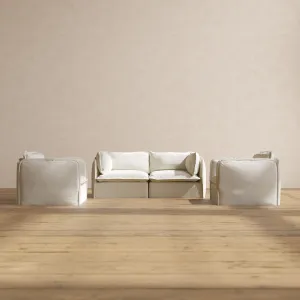 Modular Performance 2-Seater Sofa   Armchair Set in Eggshell | Relaxed Blend