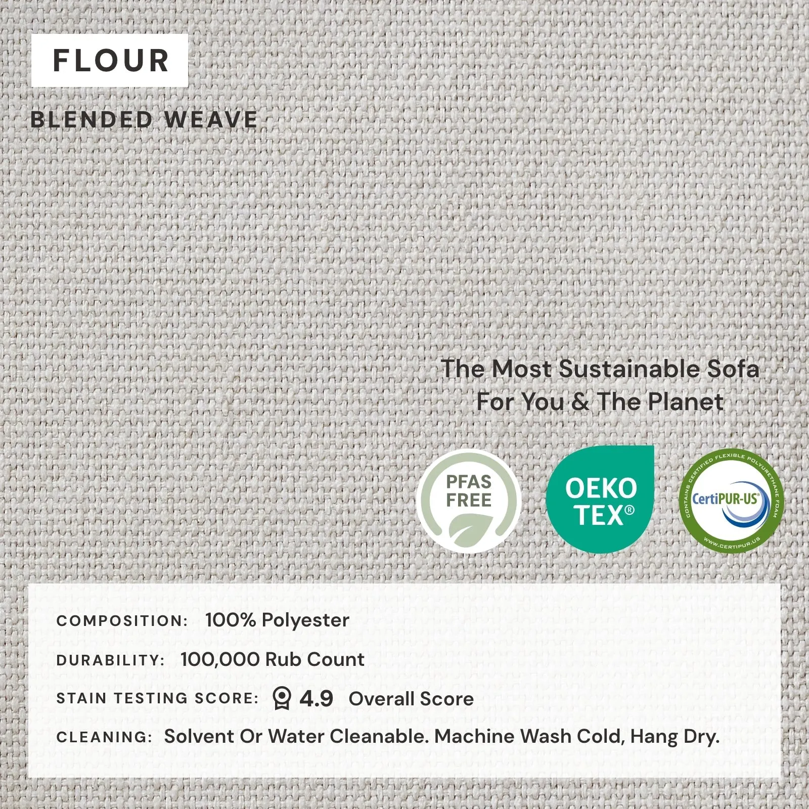 Modular Performance 2-Seater Sofa   Armchair Set in Flour | Relaxed Blend