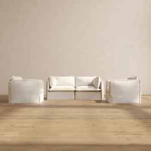 Modular Performance 2-Seater Sofa   Armchair Set in Mousse | Deluxe Blend
