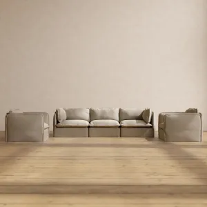 Modular Performance 3-Seater Sofa   Armchair Set in Dune | Deluxe Blend