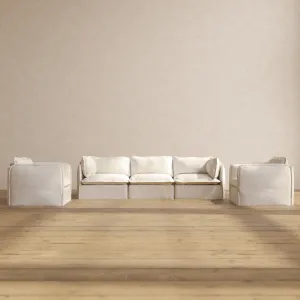 Modular Performance 3-Seater Sofa   Armchair Set in Mousse | Relaxed Blend