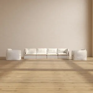 Modular Performance 4-Seater Sofa   Armchair Set in Mousse | Relaxed Blend