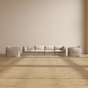 Modular Performance 4-Seater Sofa   Armchair Set in Oat | Relaxed Blend