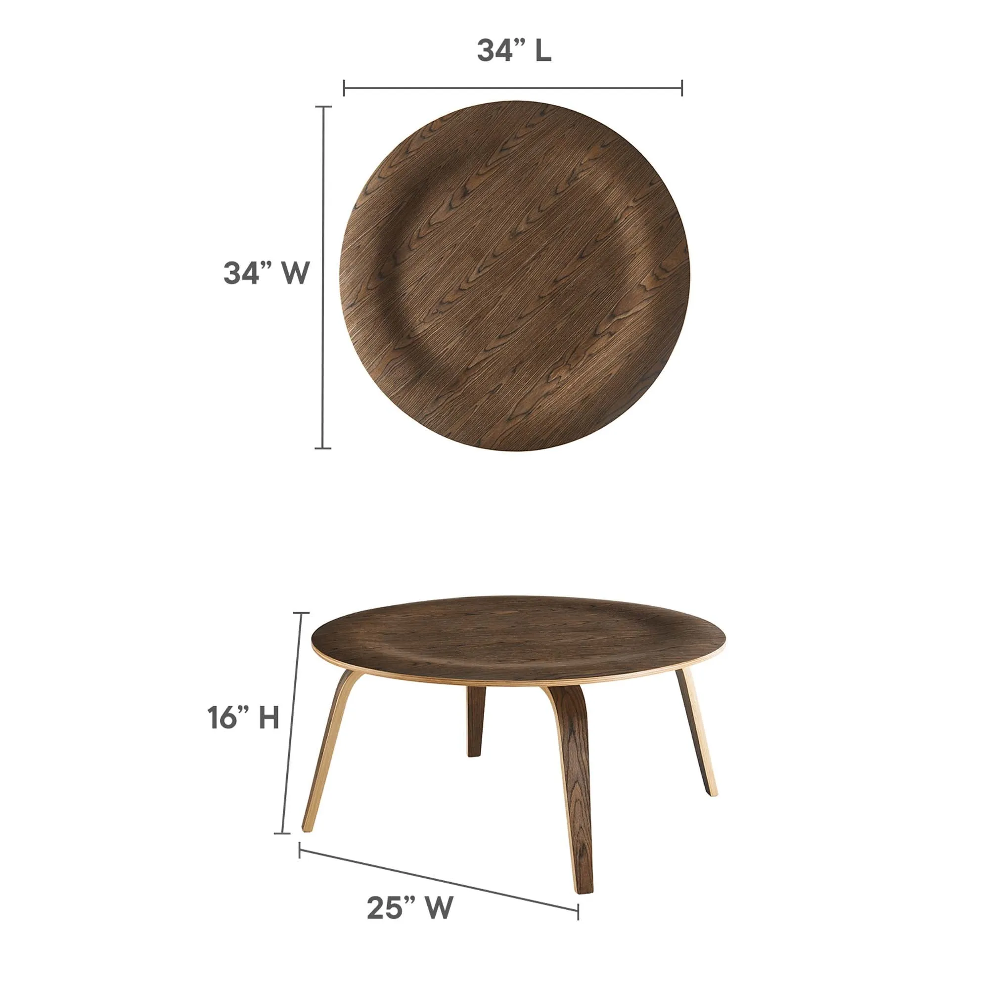 Plywood Coffee Table by Modway