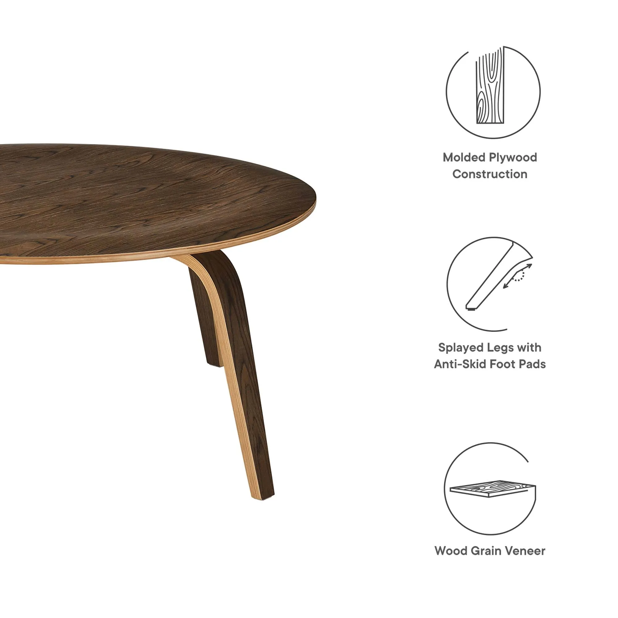 Plywood Coffee Table by Modway
