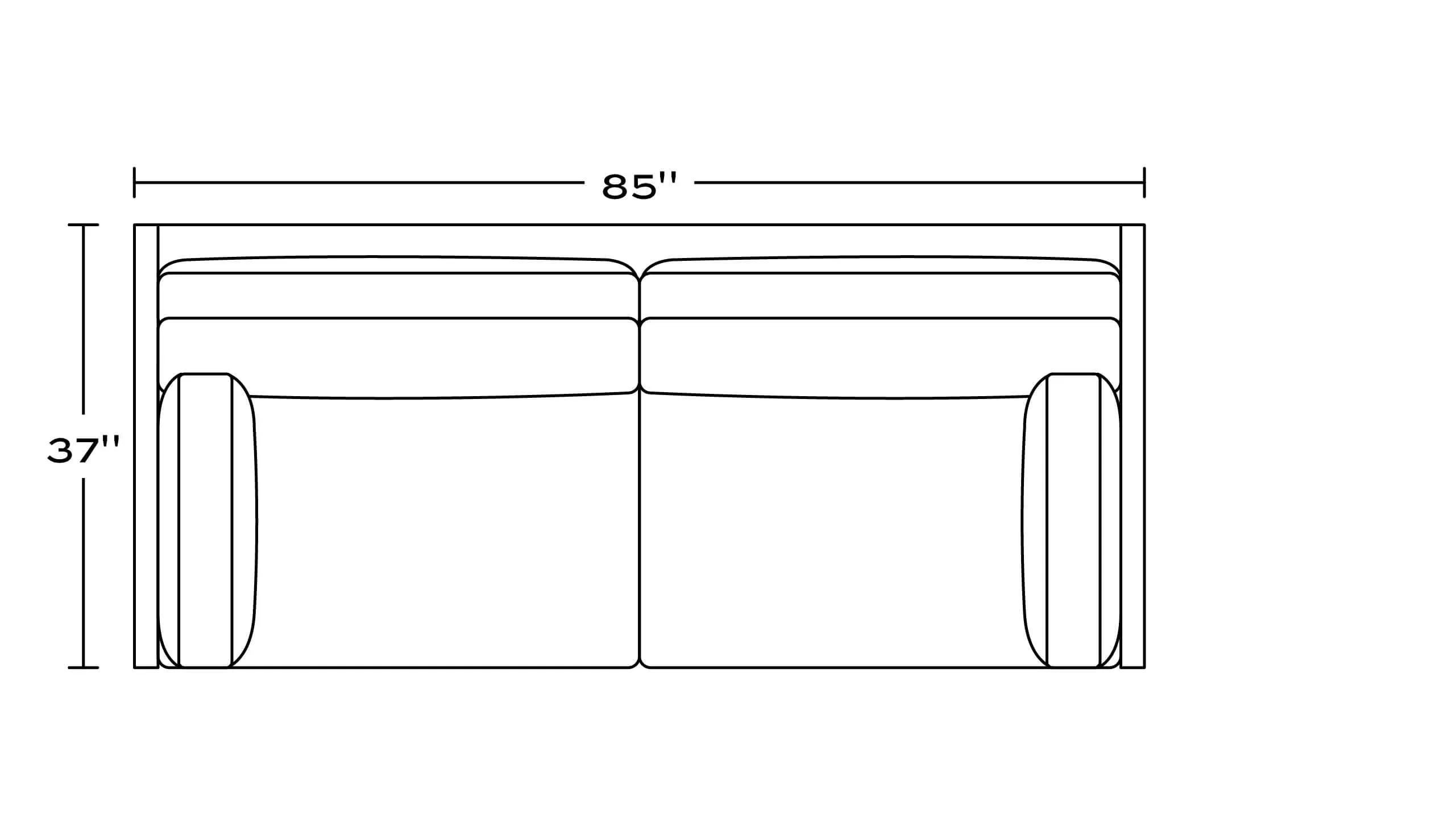 Ready-to-ship 85" Skinny Fat Sofa