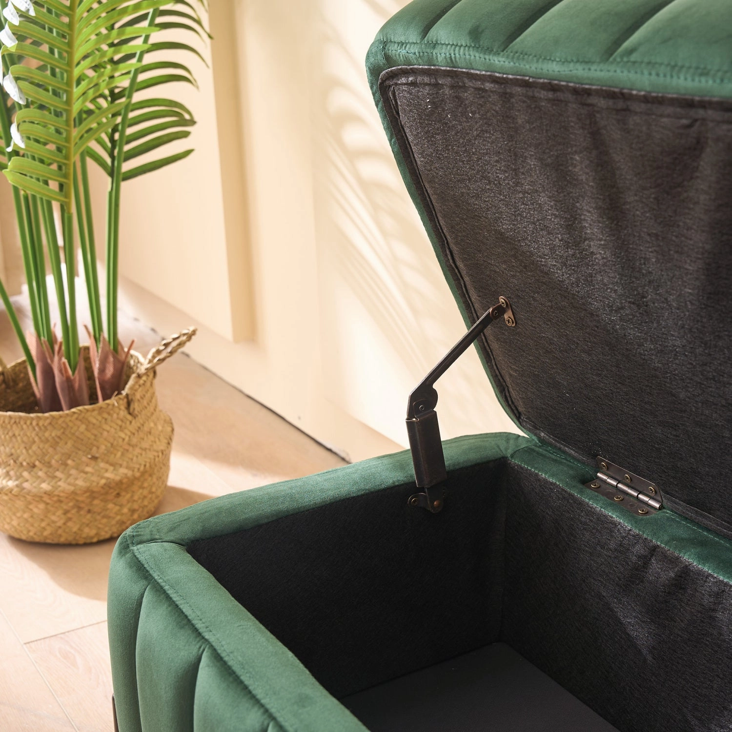 Streamdale Green Velvet Storage Bench 49"