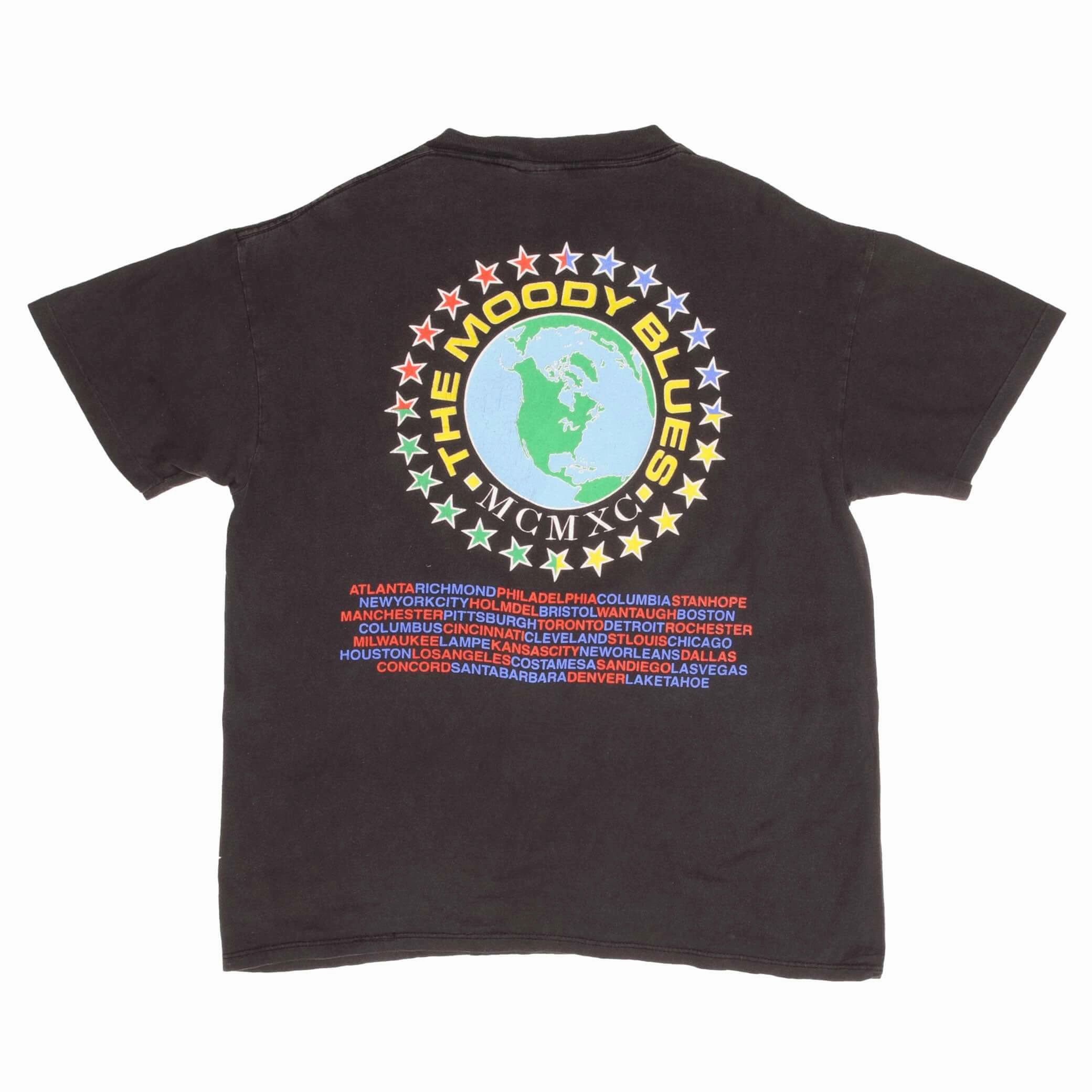 VINTAGE THE MOODY BLUES 1990 TEE SHIRT SIZE LARGE MADE IN USA